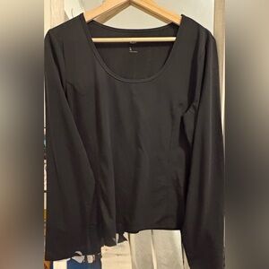 GAP Black Scoop Neck Long Sleeve Top